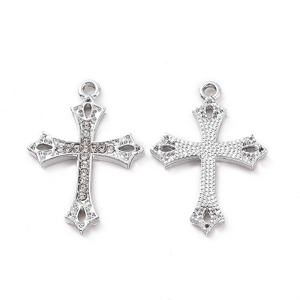 

PandaHall Alloy Crystal Rhinestone Pendants, Cross Charms, Platinum, 29x20x2mm, Hole: 2mm Alloy+Rhinestone Cross Clear