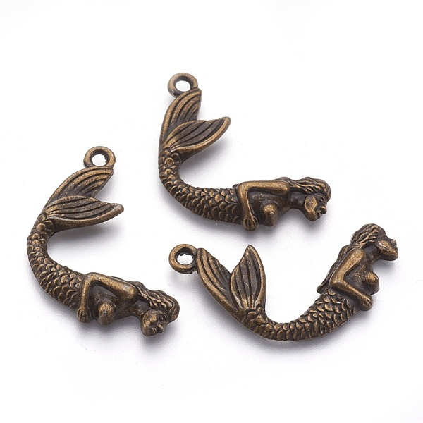 

PandaHall Tibetan Style Alloy Mermaid Pendants, Cadmium Free & Nickel Free & Lead Free, Antique Bronze, 26x33x4mm, Hole: 2.5mm, about...