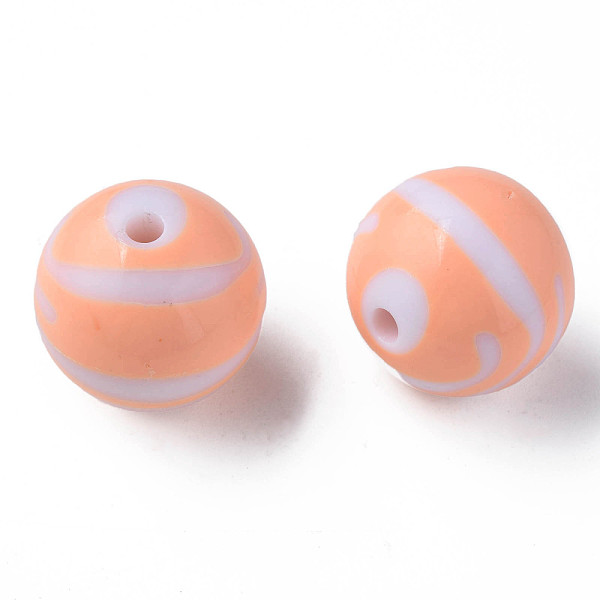 

PandaHall Opaque Striped Acrylic Beads, Round, Light Salmon, 24mm, Hole: 4mm hole: 4mm, about 55pcs/500g. Acrylic Round