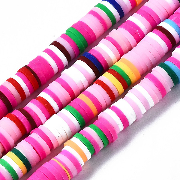 

PandaHall Handmade Polymer Clay Beads Strands, for DIY Jewelry Crafts Supplies, Heishi Beads, Disc/Flat Round, Mixed Color, 6x0.5~1mm, Hole..., Multicolor