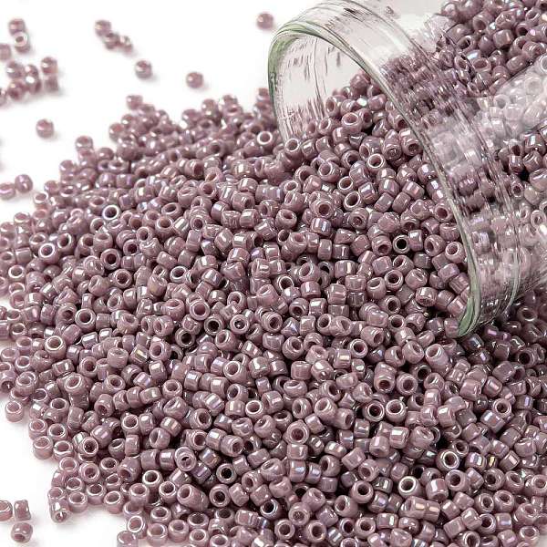 

PandaHall TOHO Round Seed Beads, Japanese Seed Beads, (412) Opaque AB Lavender, 15/0, 1.5mm, Hole: 0.7mm, about 3000pcs/10g Glass Purple