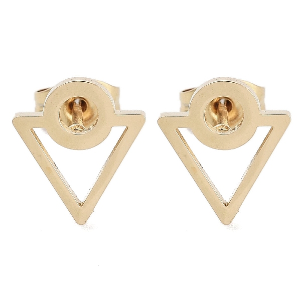 

PandaHall Vacuum Plating 304 Stainless Steel Stud Earrings for Women, Hollow Triangle, Golden, 10.5x9.5mm 304 Stainless Steel Triangle