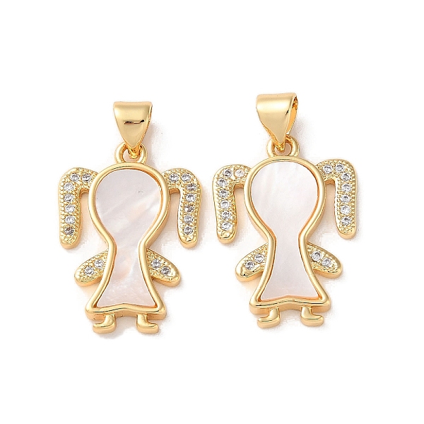 

PandaHall Brass Micro Pave Clear Cubic Zirconia Pendants, with Shell, Real 18K Gold Plated, Human, 21x15x2.5mm, Hole: 5x3.5mm Brass+Cubic...