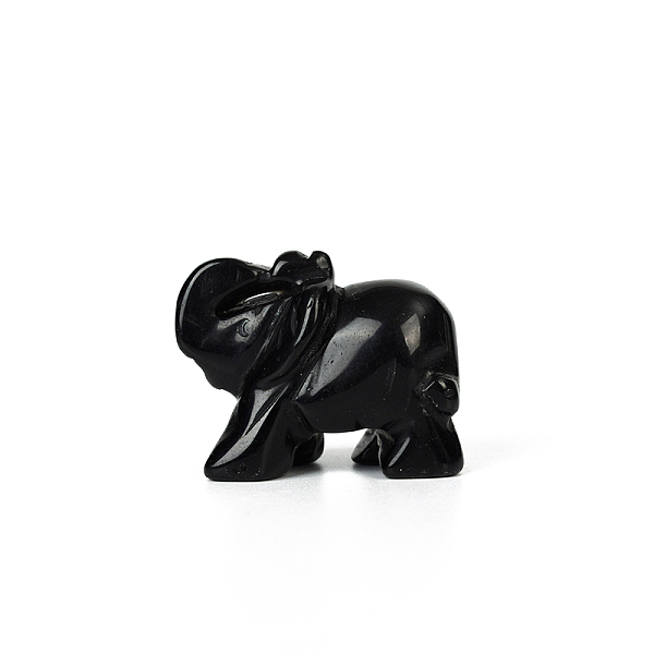 

PandaHall Natural Obsidian Elephant Decorations, Home Decorations, 40x30mm Obsidian Elephant
