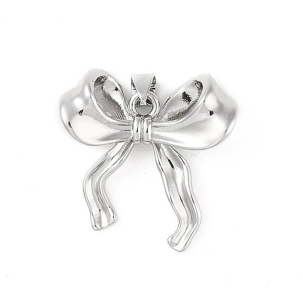 

PandaHall Brass Pendants, Bowknot, Platinum, 29x29x9mm, Hole: 6x4mm Brass Bowknot