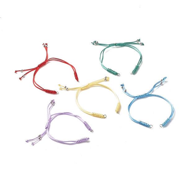 

PandaHall Adjustable Nylon Braided Cord Bracelet Making Accessories, with Brass Beads and 304 Stainless Steel Jump Rings, Mixed Color, 9-5/8..., Multicolor