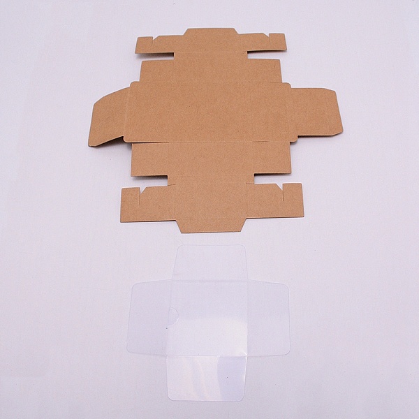 

PandaHall Kraft Paper Cardboard Jewelry Boxes, with PVC Findings, Camel, Box: 8.3x8.3x3.6mm Paper Square Brown