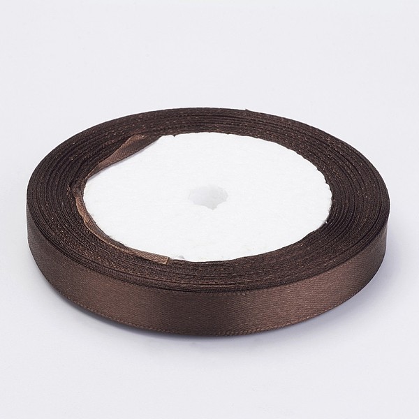 

PandaHall Single Face Satin Ribbon, Polyester Ribbon, Brown, about 1/2 inch(12mm) wide, 25yards/roll(22.86m/roll), 250yards/group...