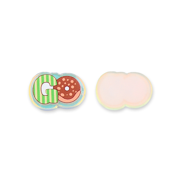 

PandaHall Plate Transparent Acrylic Cabochons, with Printed Go, Light Green, 23x16x2.5mm Acrylic Word