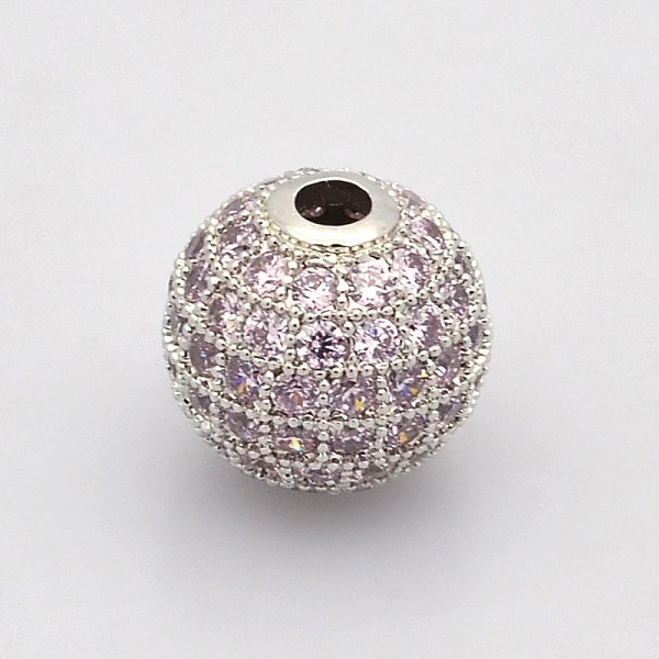 

PandaHall CZ Brass Micro Pave Grade AAA Thistle Color Cubic Zirconia Round Beads, Cadmium Free & Nickel Free & Lead Free, Platinum, 8mm..., Purple