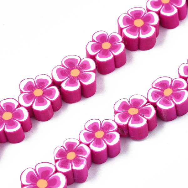 

PandaHall Handmade Polymer Clay Bead Strands, Flower, Medium Violet Red, 7.5~10x7~11x3.5~5mm, Hole: 1.6mm, about 38~40pcs/strand, 13.58...