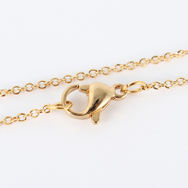 

PandaHall Vacuum Plating 304 Stainless Steel Cable Necklaces, with Lobster Claw Clasps, Golden, 17.5 inch(44.4cm), 1.5mm 304 Stainless Steel