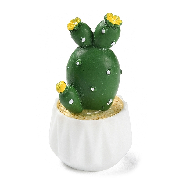 PandaHall Resin Simulation Potted Cactus, for Car or Home Office Desktop Ornaments, Dark Green, 23x42.5mm Resin Cactus