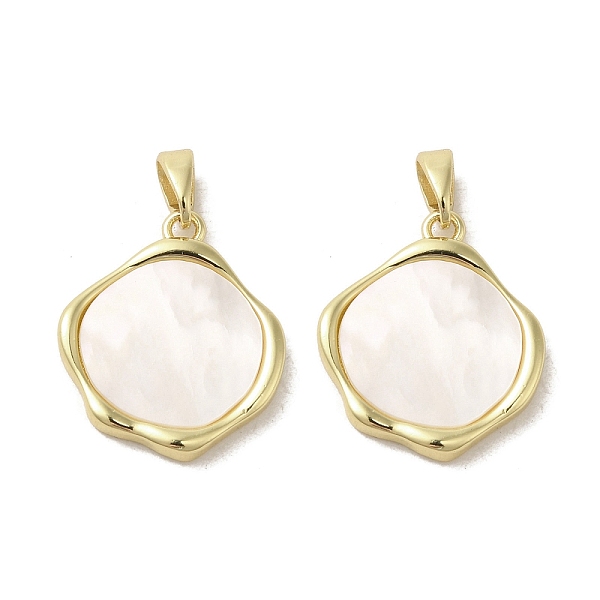 

PandaHall Brass Pave Shell Pendants, Geometric Charms, Real 18K Gold Plated, Flat Round, 20x17x2mm, Hole: 3x5mm Shell Flat Round