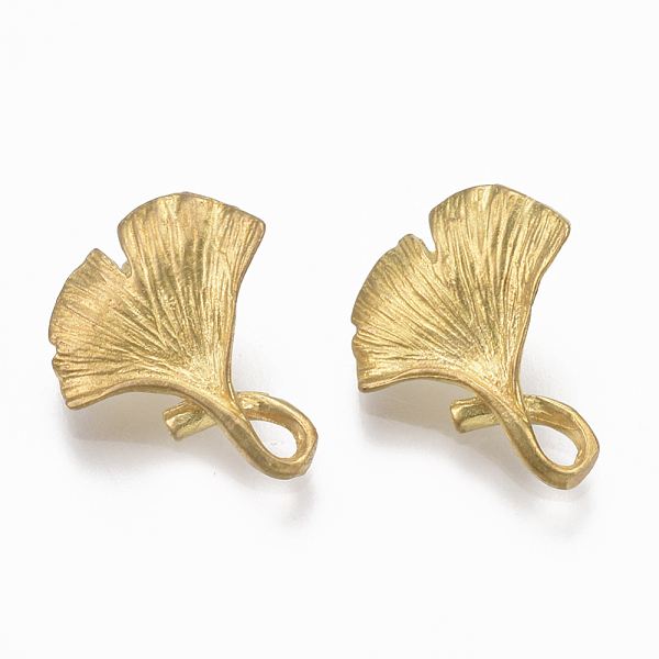 

PandaHall Brass Links connectors, Nickel Free, Ginkgo Leaf, Raw(Unplated), 15x13x5mm, Hole: 1.5mm Brass Leaf