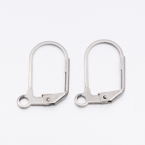 

PandaHall 304 Stainless Steel Leverback Earring Findings, with Loop, Stainless Steel Color, 18x12x1.5mm, Hole: 2mm, Pin: 1mm 304 Stainless...