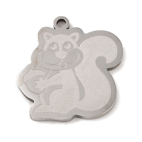 

PandaHall 304 Stainless Steel Pendants, Squirrel Charm, Stainless Steel Color, 21.5x20x1.5mm, Hole: 1mm 304 Stainless Steel Squirrel