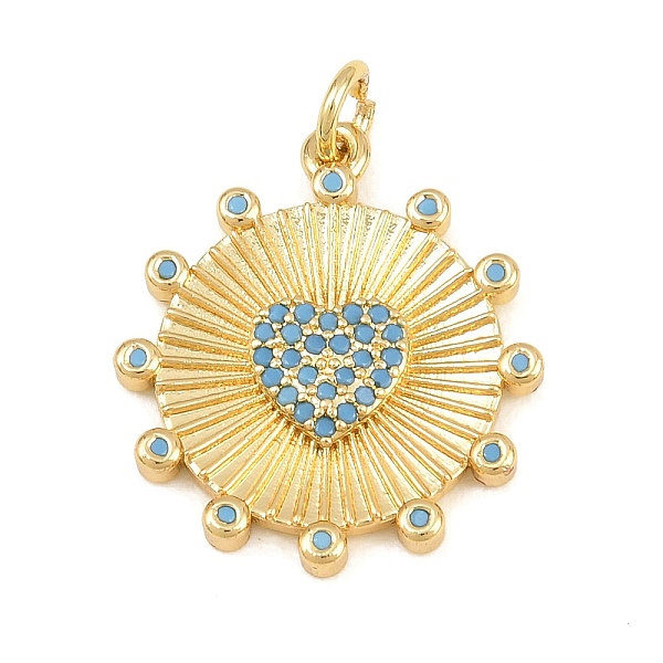 Colgantes de circonita cúbica azul cielo con micro pavé de latón