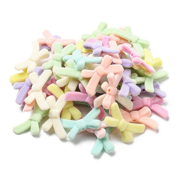 

PandaHall Flocky Acrylic Beads, Bowknot, Mixed Color, 20.5x34x6mm, Hole: 1.8mm Acrylic Bowknot Multicolor