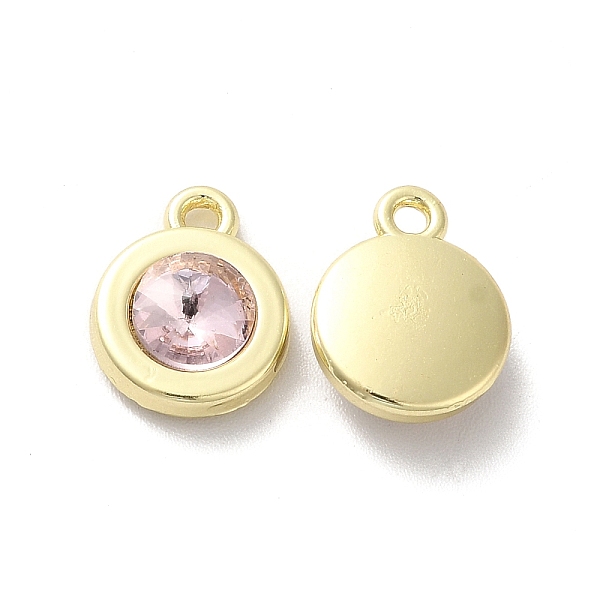 

PandaHall Alloy Pendant, with Glass, Light Gold, Lead Free & Cadmium Free, Falt Round Charm, Misty Rose, 12.5x10x4mm, Hole: 1.5mm...