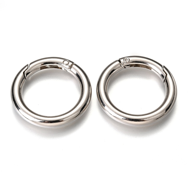 

PandaHall Zinc Alloy Spring Gate Rings, O Rings, Platinum, 35x5mm, Inner Diameter: 25mm Alloy