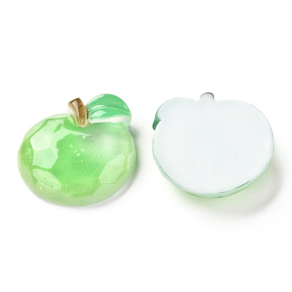 

PandaHall Transparent Resin Decoden Cabochons, Apple, Lime, 20x19.5x6mm Resin Fruit Green