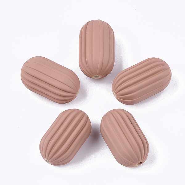 

PandaHall Rubberized Style Acrylic Corrugated Beads, Column, Dark Salmon, 23.5x13.5mm, Hole: 2mm, about 165pcs/500g Acrylic Column Red