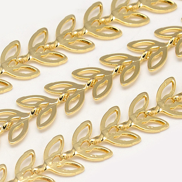 

PandaHall Soldered Brass Chains, with Spool, Hollow Fishbone, Nickel Free, Real 18K Gold Plated, 7x6.3x0.5mm, about 82.02 Feet(25m)/roll...