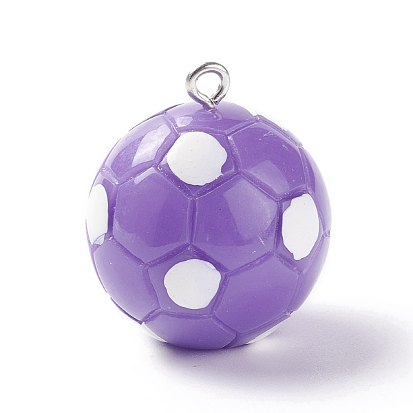 

PandaHall Opaque Resin Pendants, with Platinum Plated Iron Loops, Football, Dark Violet, 24.5x21.5mm Resin Others