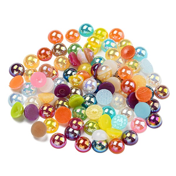 

PandaHall Electroplate Acrylic Cabochons, Half Round, Mixed Color, 6x3mm Acrylic Half Round Multicolor