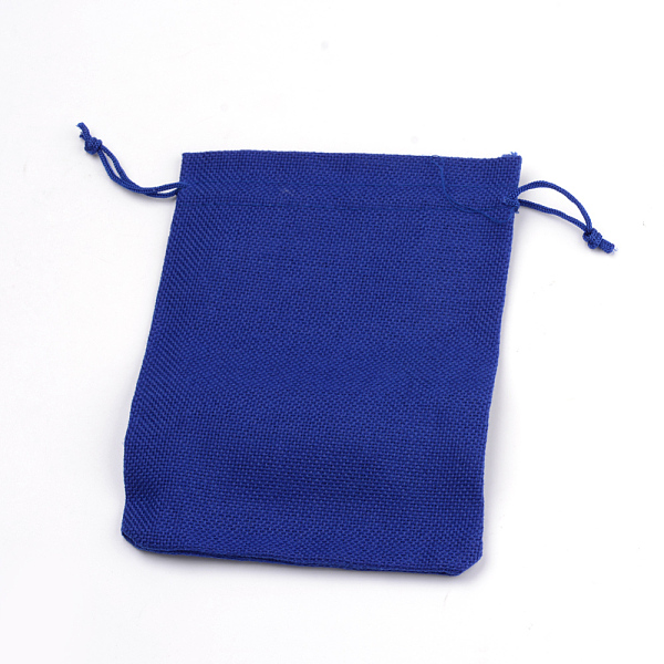 

PandaHall Burlap Packing Pouches Drawstring Bags, Blue, 13.5~14x9.5~10cm Burlap Blue