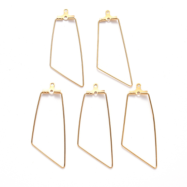 

PandaHall 304 Stainless Steel Wire Pendants, Hoop Earring Findings, Golden, 24 Gauge, 45~46x17.5x0.5mm, Hole: 1mm 304 Stainless Steel