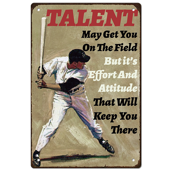

PandaHall Vintage Metal Tin Sign, Iron Wall Decor for Bars, Restaurants, Cafes Pubs, Rectangle, Baseball, 300x200x0.5mm Iron Baseball