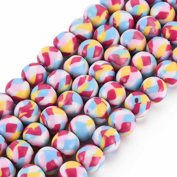 

PandaHall Handmade Polymer Clay Beads Strands, for DIY Jewelry Crafts Supplies, Round, Yellow, 8.5~9x8mm, Hole: 1.8mm, about 40pcs/strand...
