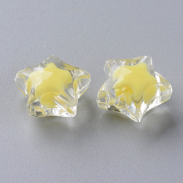 

PandaHall Transparent Acrylic Beads, Bead in Bead, Faceted, Star, Yellow, 14x15x8.5mm, Hole: 2mm Acrylic Star Yellow