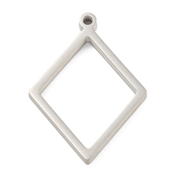 

PandaHall 304 Stainless Steel Laser Cut Pendants, Rhombus Charm, Stainless Steel Color, 32.5x24x3mm, Hole: 2mm 304 Stainless Steel Rhombus