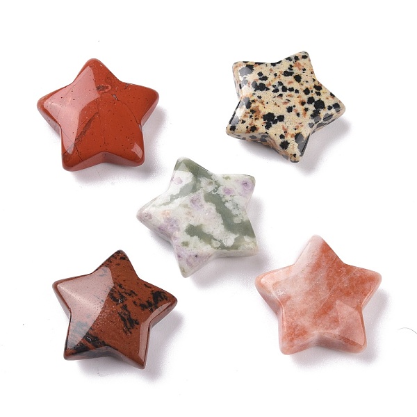 

PandaHall Natural Gemstone Beads, No Hole, Star, 28.5x30x10mm Mixed Stone Star