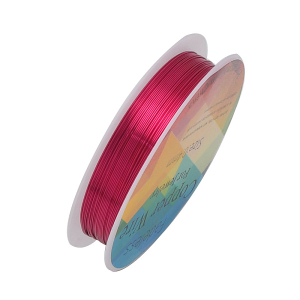 

PandaHall Round Copper Jewelry Wire, Crimson, 22 Gauge, 0.6mm, about 19.68 Feet(6m)/roll Copper Round Pink