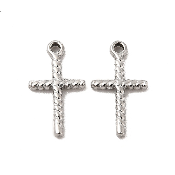 

PandaHall 304 Stainless Steel Pendants, Cross Charm, Stainless Steel Color, 15x8.5x1.5mm, Hole: 1.2mm 304 Stainless Steel Cross
