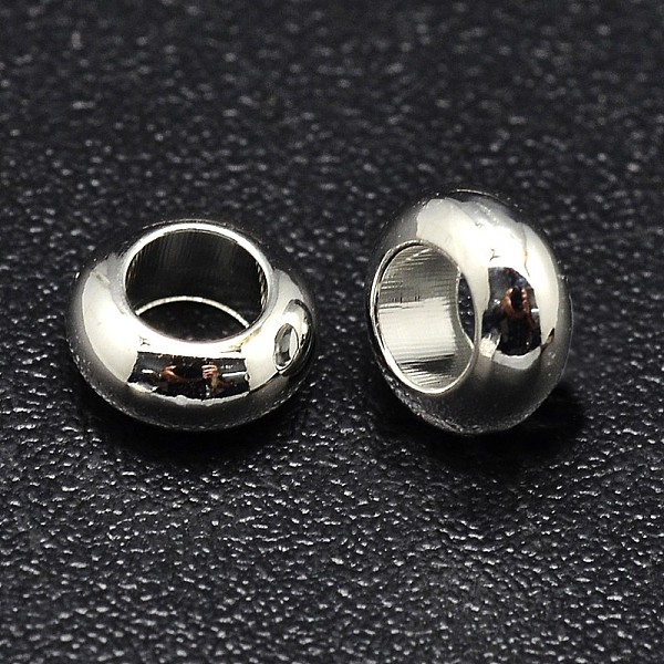 

PandaHall Brass Flat Round Spacer Beads, Silver, 7x3mm, Hole: 3.5mm Brass Flat Round