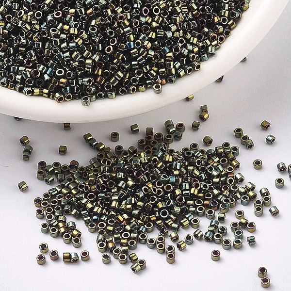 

PandaHall MIYUKI Delica Beads, Cylinder, Japanese Seed Beads, 11/0, (DB0024) Metallic Olive Green Iris, 1.3x1.6mm, Hole: 0.8mm, about...