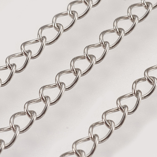 

PandaHall Handmade 304 Stainless Steel Curb Chains, Soldered, with Spool, Stainless Steel Color, 3.5x2.5x0.2mm, about 32.8 Feet(10m)/roll...