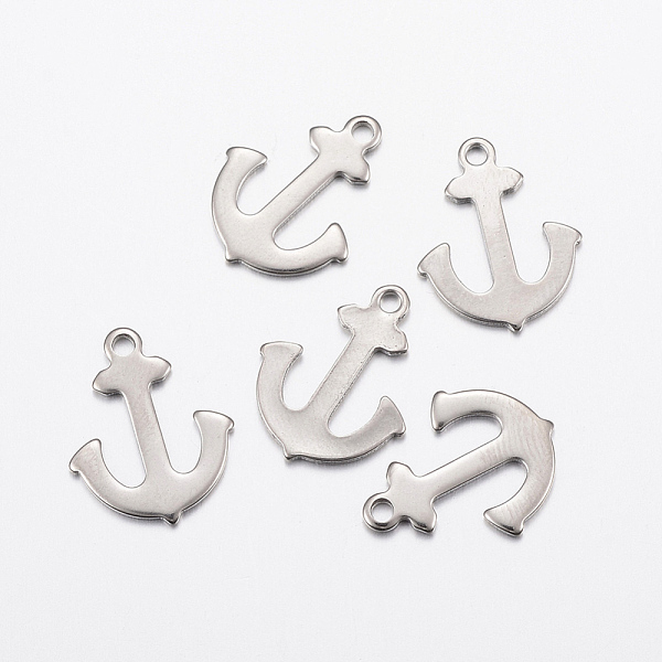 

PandaHall 304 Stainless Steel Pendants, Anchor, Stainless Steel Color, 16x13x1mm, Hole: 1.5mm 304 Stainless Steel Anchor & Helm