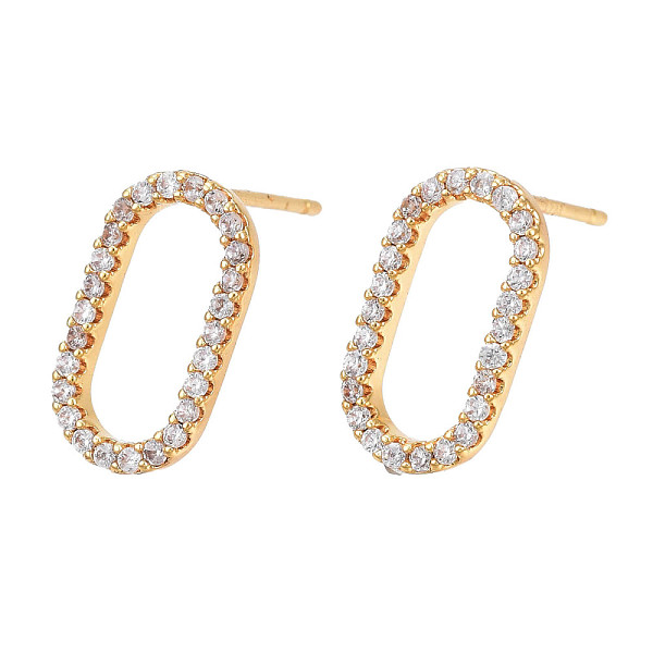 

PandaHall Clear Cubic Zirconia Oval Stud Earrings, Brass Jewelry for Women, Cadmium Free & Nickel Free & Lead Free, Golden, 13x7.5mm, Pin...