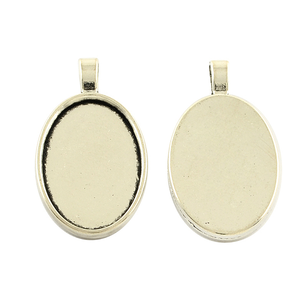 

PandaHall Tibetan Style Alloy Oval Pendant Cabochon Settings, Cadmium Free & Lead Free, Antique Silver, 41x23x3mm, Hole: 6mm, Tray: 30x20mm...