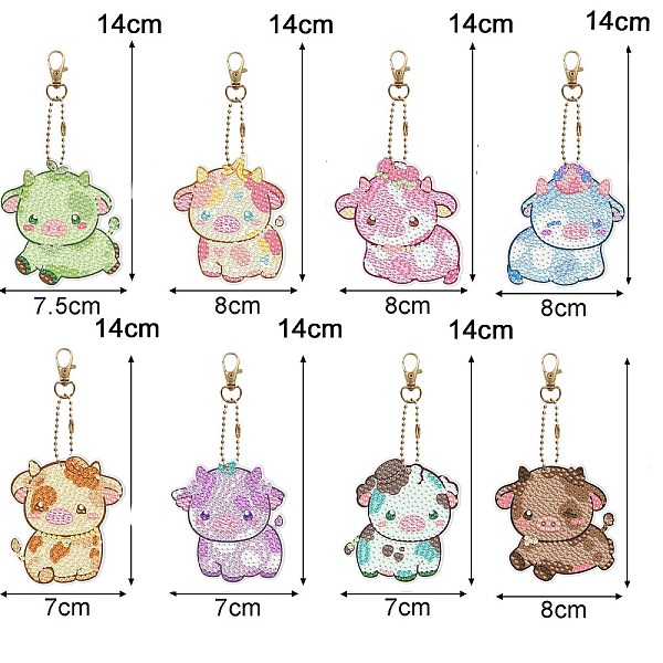 

PandaHall DIY Diamond Painting Pendant Decoration Kits, with Resin Rhinestones, Diamond Sticky Pen, Tray Plate and Glue Clay, Cattle...