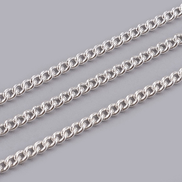 

PandaHall Brass Twisted Chains, Curb Chains, Unwelded, with Spool, Oval, Lead Free & Cadmium Free, Silver Color Plated, 3.7x2.7x0.8mm, about...