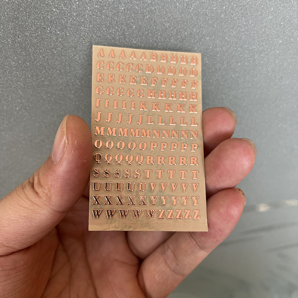 

PandaHall Self Adhesive Alloy Stickers, Metal Scrapbooking Stickers, Capital Letter A~Z, Rose Gold, Letter: 0.3cm Alloy Letter A~Z