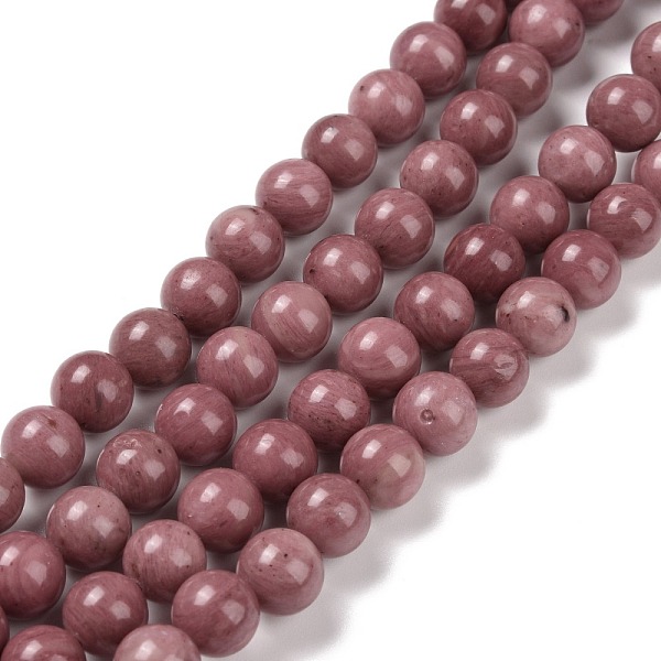

PandaHall Grade A Natural Rhodonite Beads Strands, Round, 8mm, Hole: 1.2mm, about 45pcs/strand, 14.96''(38cm) Rhodonite Round
