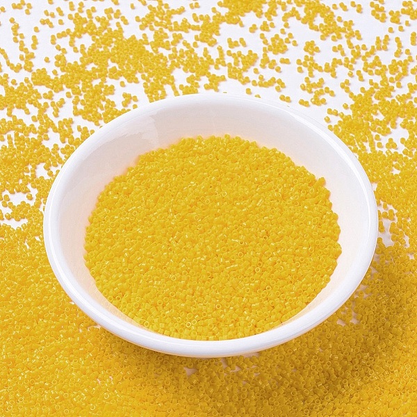 

PandaHall MIYUKI Delica Beads, Cylinder, Japanese Seed Beads, 11/0, (DB1132) Opaque Canary, 1.3x1.6mm, Hole: 0.8mm, about 20000pcs/bag..., Gold